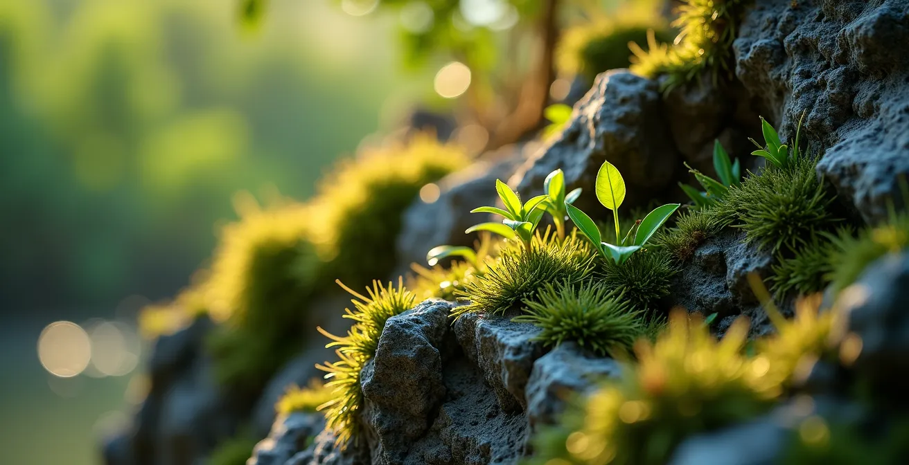 Mogotes kársticos de Los Haitises emergiendo entre manglares al amanecer
